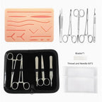 Surgical suture training kit with silicone practice pads