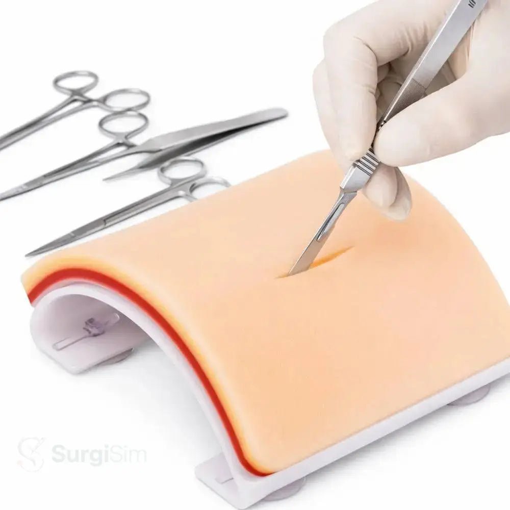 Advanced suturing practice kit with stainless steel instruments