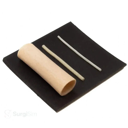 Coronary anastomosis training components close-up