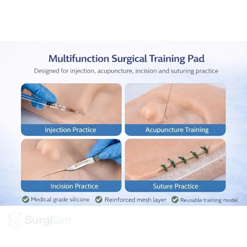 Facial Suturing Training Model | Silicone Face Suture Practice Pad for Surgical Skills Training - Suture Training Pad
