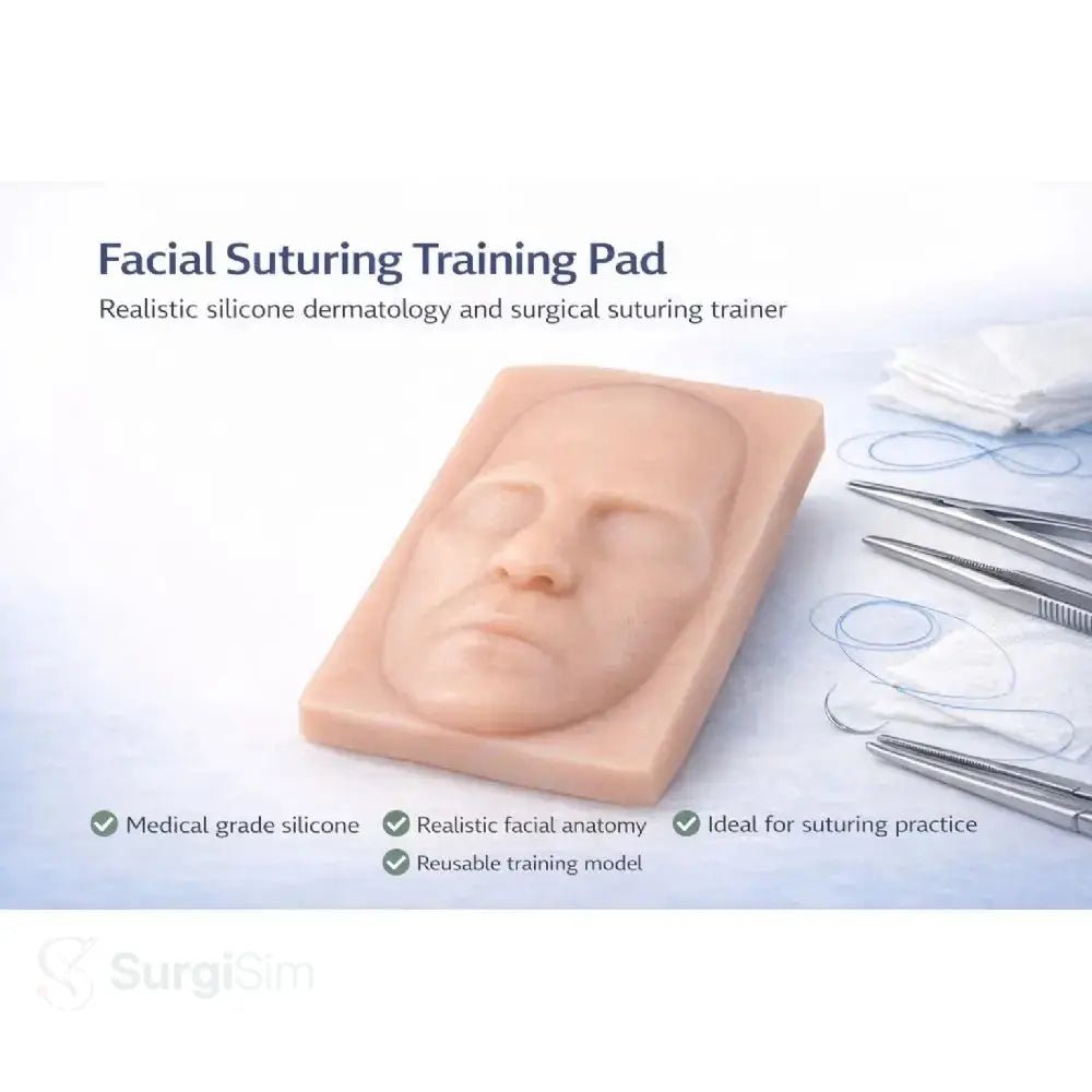 Facial Suturing Training Model | Silicone Face Suture Practice Pad for Surgical Skills Training - Suture Training Pad