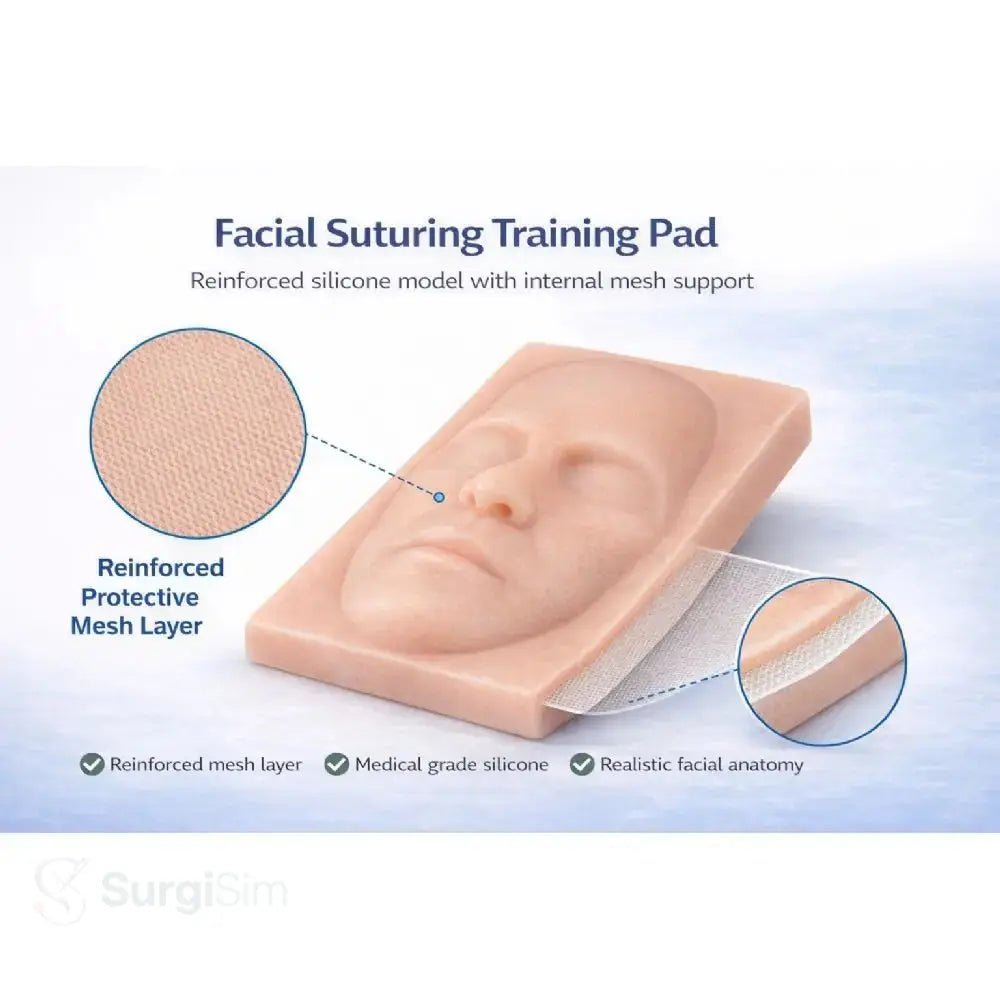 Facial Suturing Training Model | Silicone Face Suture Practice Pad for Surgical Skills Training - Suture Training Pad