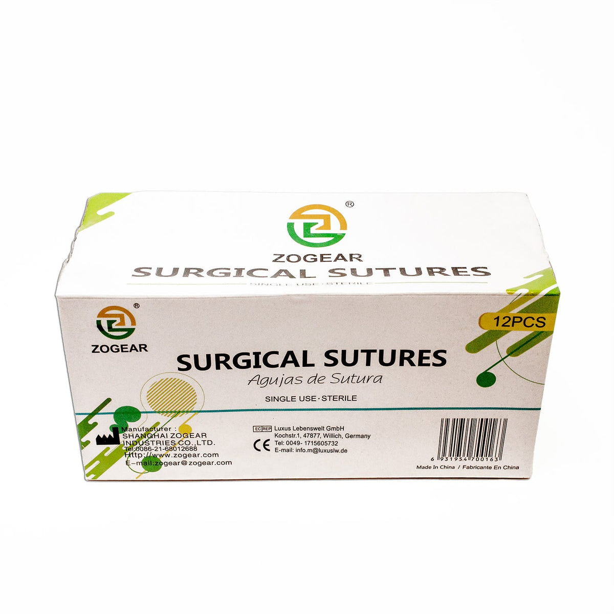 LifeLike Nylon 4-0 Training Sutures – 3/8 Reverse Cutting, Box of 12 - Surgical Training Instruments