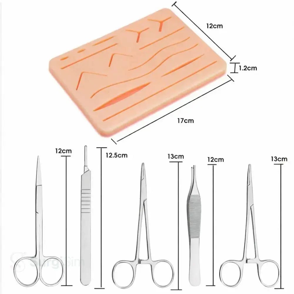 Medical suturing kit for students and training