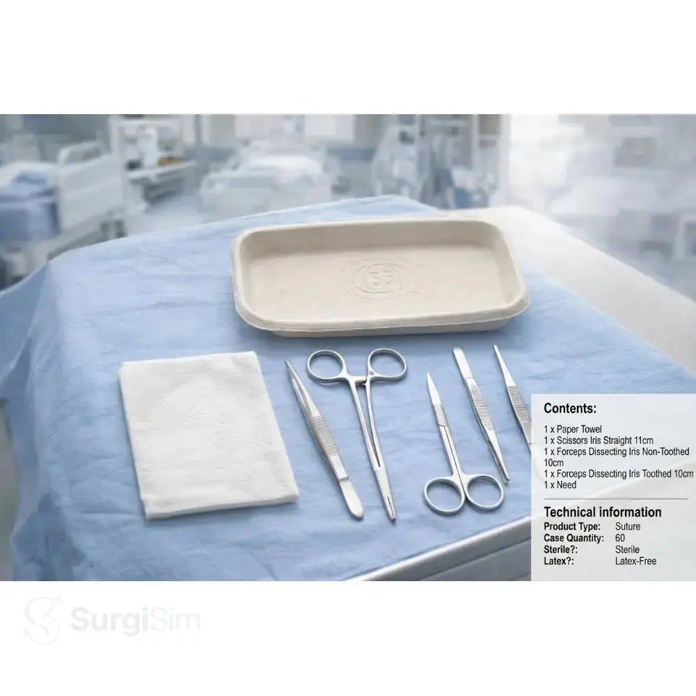 Medical suturing kit ready to use sterile