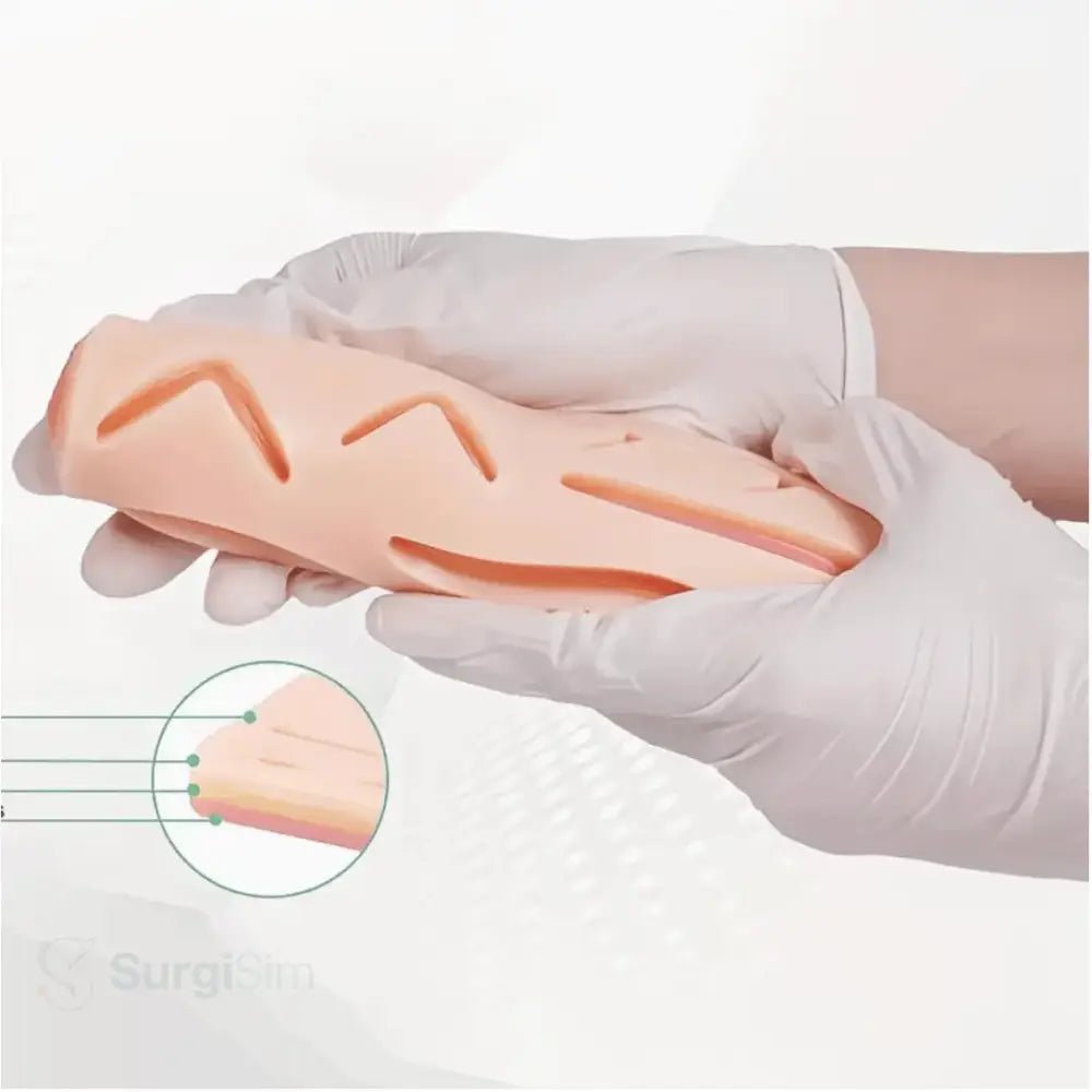 Silicone skin closure training pad multiple wound types